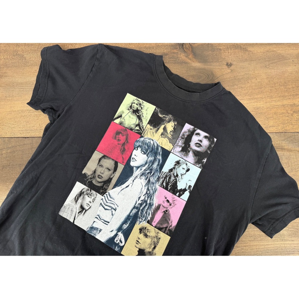 Taylor Swift Eras Tour Graphic T-Shirt Black Pop Girl Aesthetic Concert Tee L